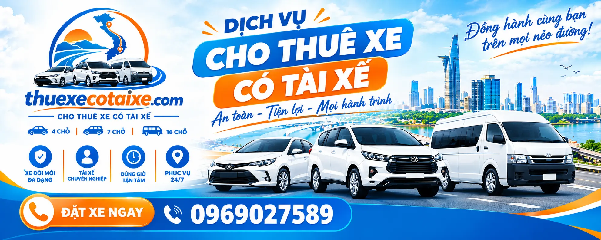 Banner Dịch Vụ Thuê Xe Có Tài Xế